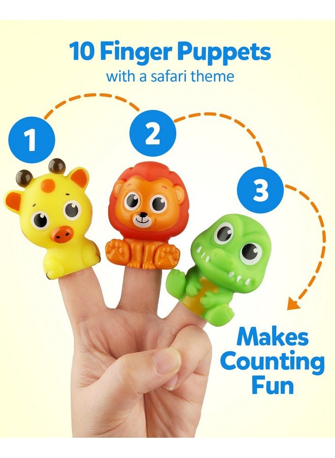 Coogam Fine Motor Skill Toys for Toddlers, 10pcs Surprise Animals Finger Puppets Treasure with Number Locks, Matching Color Sorting Pirate Hunt Game, Learning Montessori Gift for 3 4 5 Year Old