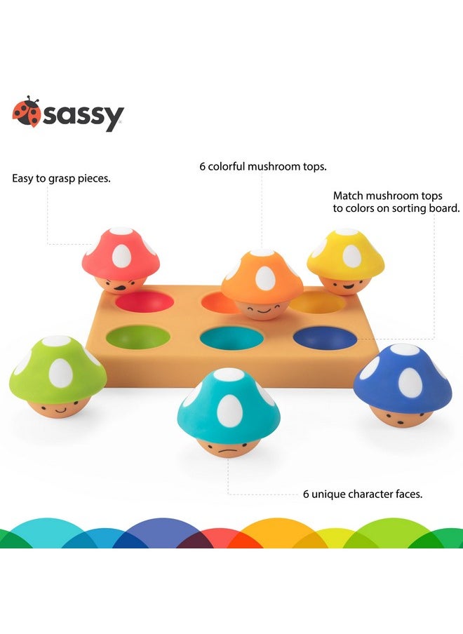 Sassy Mischievous Matching Mushrooms, Sorting Board, Social Emotional Learning Toy, STEM, 12+ Months