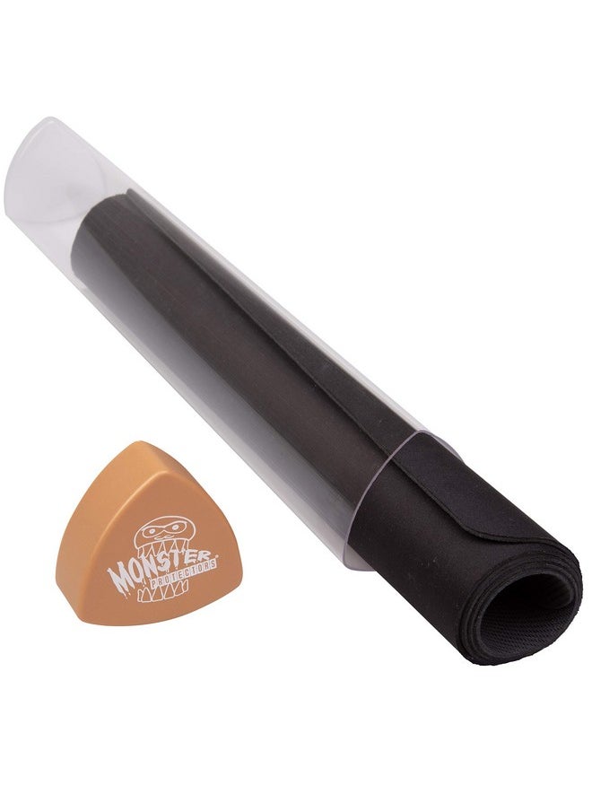 Monster Playmat Tube GoldPlaymat Tube - Monster Protectors Prism-Shaped Play Mat Tube (Gold) - Won't Roll, Easy in and Out Design