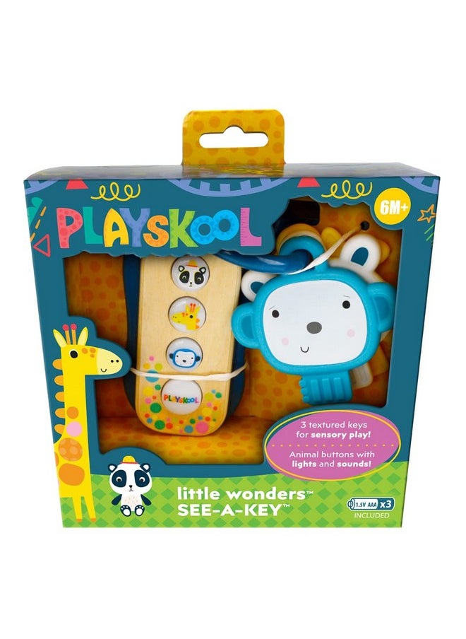 Playskool Little Wonders See-A-Key - Toy Keys - Fun Sounds and Lights - Giraffe, Monkey, Panda - Ages 6 Month+