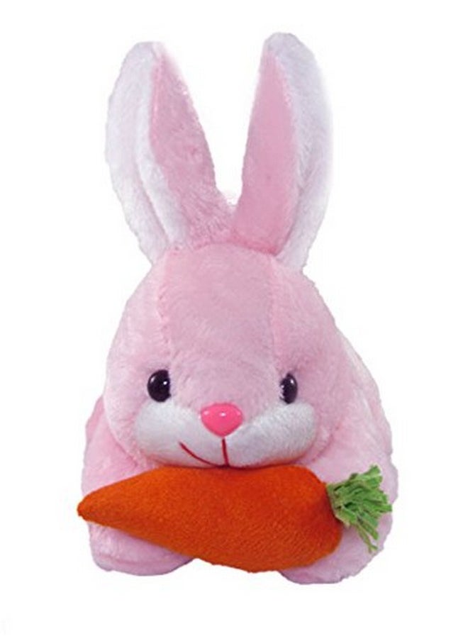 Tickles Rabbit with Carrot Stuffed Soft Plush Animal Toy for Kids Boys & Girls (Color: Pink Size: 25 cm)