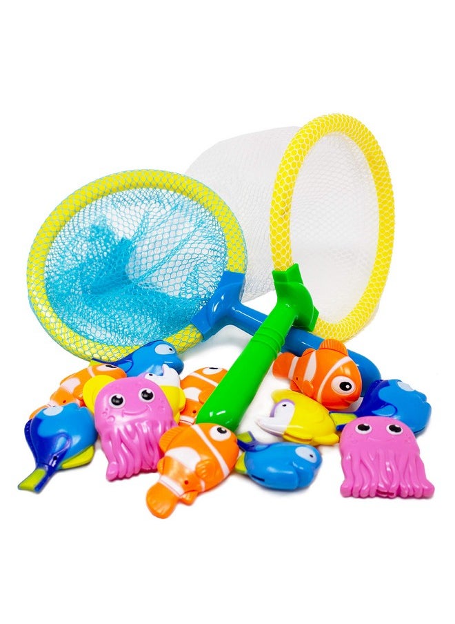 Boley Dive & Grab Fishing Game Set - 14 Pc Sinking Swimming Pool Toys for Kids - Water Games & Bath Toys for Toddlers