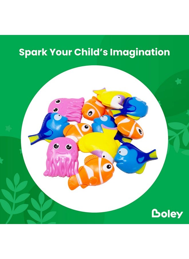 Boley Dive & Grab Fishing Game Set - 14 Pc Sinking Swimming Pool Toys for Kids - Water Games & Bath Toys for Toddlers