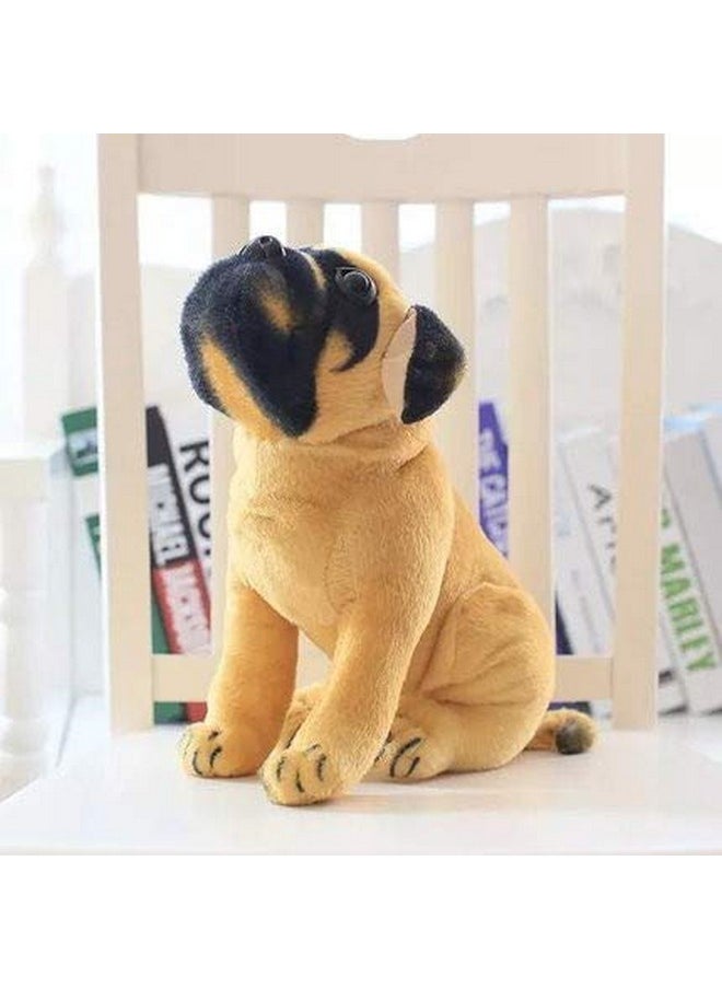 Tickles Pug Dog Soft Stuffed Plush Animal Toy for Kids Boys Girls Home Decoration (Size: 25 cm Color: Brown)