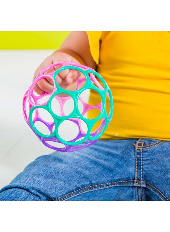 Bright Starts Oball Easy Grasp Classic Ball Infant Toy in Pink/Purple, Age Newborn and up. 4 Inches