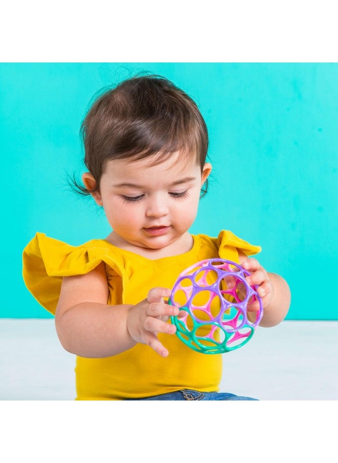 Bright Starts Oball Easy Grasp Classic Ball Infant Toy in Pink/Purple, Age Newborn and up. 4 Inches