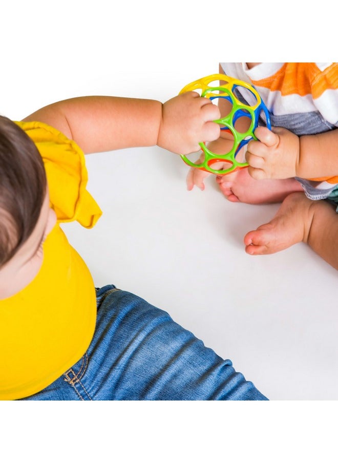 Bright Starts Oball Easy Grasp Classic Ball BPA-Free Infant Toy in Red, Yellow, Green, Blue, Age Newborn and up, 4 Inches