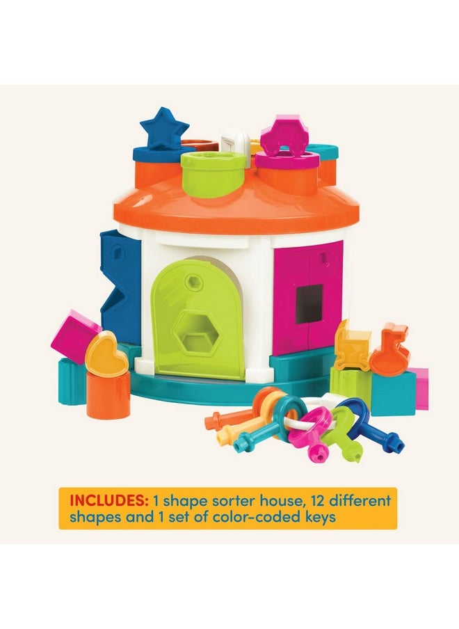 Battat - Shape & Color Sorting Toy - Developmental Toy - Pattern Matching Game - Color-Coded Keys - 2 Years + - Shape Sorter House