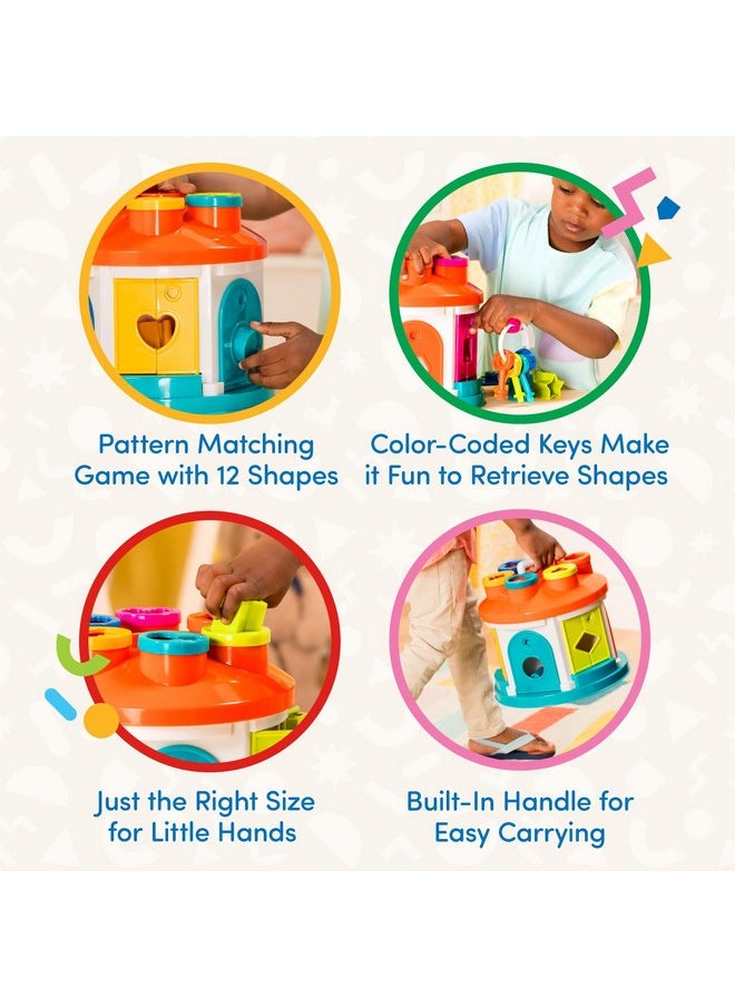 Battat - Shape & Color Sorting Toy - Developmental Toy - Pattern Matching Game - Color-Coded Keys - 2 Years + - Shape Sorter House