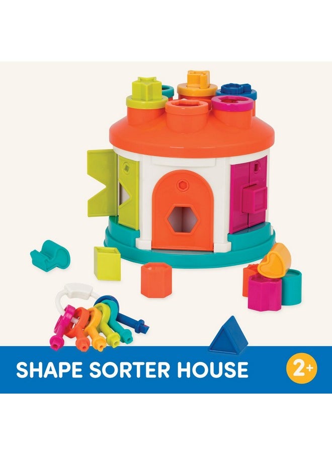 Battat - Shape & Color Sorting Toy - Developmental Toy - Pattern Matching Game - Color-Coded Keys - 2 Years + - Shape Sorter House