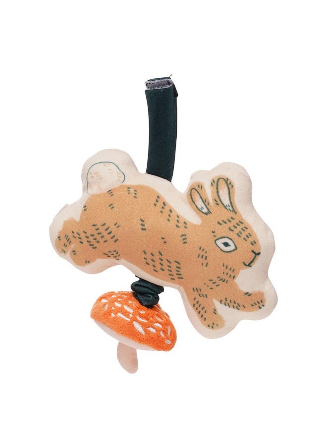 Manhattan Toy Button Bunny Brahm's Lullaby Pull Musical Toy with Baby Chime and Adjustable Fabric Loop for Carriers and Cribs