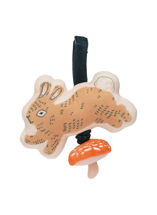 Manhattan Toy Button Bunny Brahm's Lullaby Pull Musical Toy with Baby Chime and Adjustable Fabric Loop for Carriers and Cribs