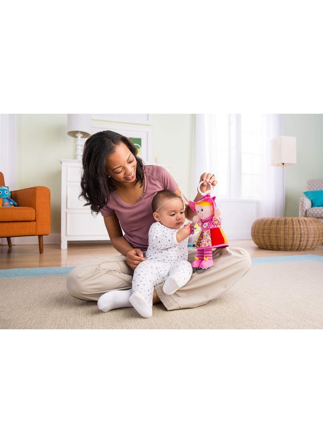 Lamaze My Friend Emily Car Seat and Stroller Toy - Soft Baby Hanging Toys - Baby Crinkle Toys with High Contrast Colors - Baby Travel Toys Ages 0 Months and Up