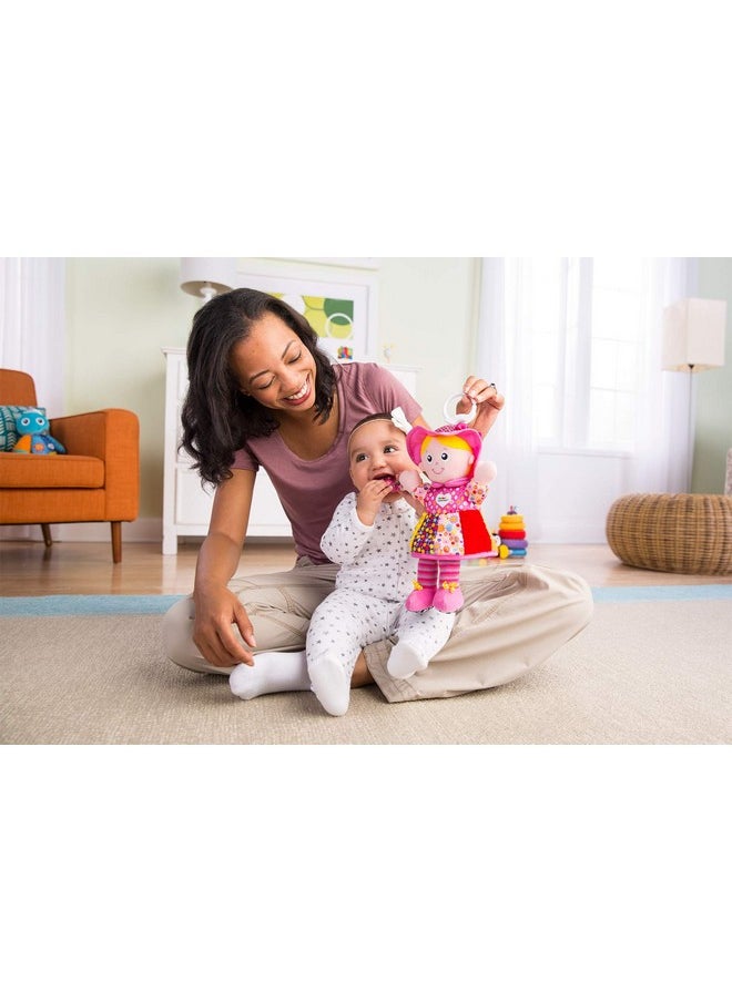 Lamaze My Friend Emily Car Seat and Stroller Toy - Soft Baby Hanging Toys - Baby Crinkle Toys with High Contrast Colors - Baby Travel Toys Ages 0 Months and Up