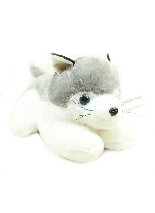 Tickles Husky Dog Soft Stuffed Plush Animal Toy for Kids Boys & Girls Birthday Gifts (Color: Grey Size: 28 cm)