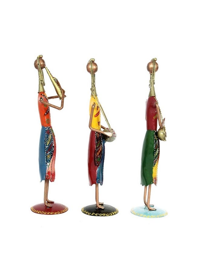 Handicrafts Paradise Musical Lady Dolls Set Handmade Decorative Gift Item showpiece for Homedecor, 12.25 inch, 3 Piece