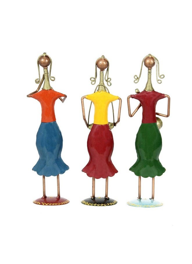 Handicrafts Paradise Musical Lady Dolls Set Handmade Decorative Gift Item showpiece for Homedecor, 12.25 inch, 3 Piece