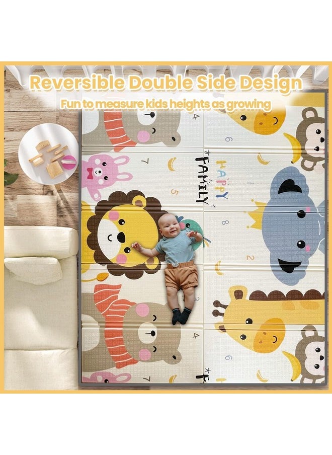 FunBlast Waterproof Foldable Baby Floor Play Mat, Reversible XPE Foam Mat, Dual Size Printed Waterproof Play Mat, Floor Play Mat - Color & Print May Vary - (5.9x4.9 Feet with 1cm Thickness) (D23)