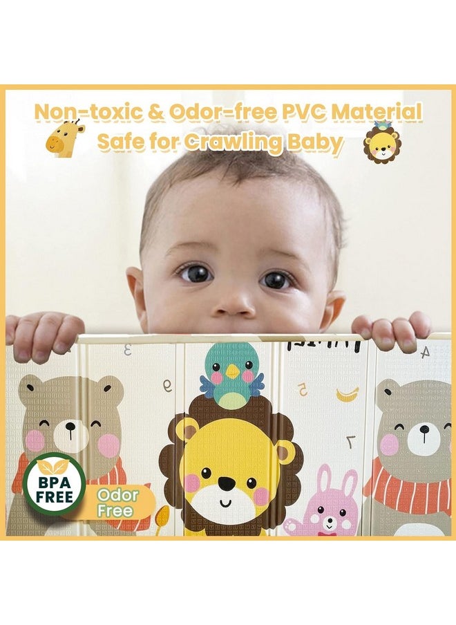 FunBlast Waterproof Foldable Baby Floor Play Mat, Reversible XPE Foam Mat, Dual Size Printed Waterproof Play Mat, Floor Play Mat - Color & Print May Vary - (5.9x4.9 Feet with 1cm Thickness) (D23)