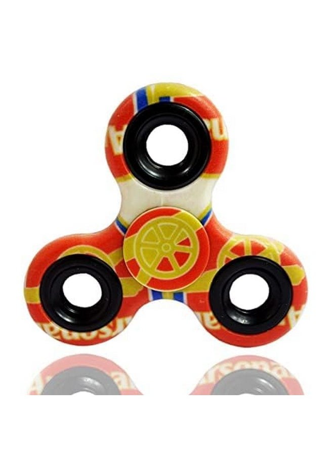 Premsons® Hand Spinner Desk Toy - High Speed Smooth Finger Spin Sensory Fidget Stress Relief Game Play for Kids & Adults - Birthday Party Gift - Combo - Football-A + Rainbow Splash Triangular Head