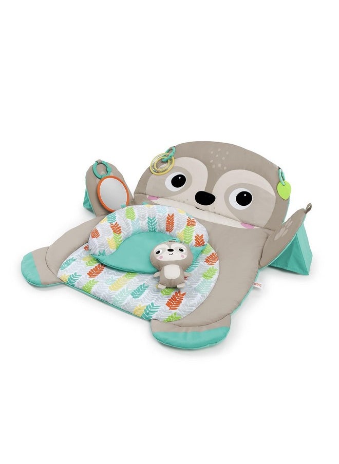 Bright Starts Tummy Time Prop & Play Baby Activity Mat with Support Pillow & Taggies - Sloth 36 x 32.5 in., Age Newborn+