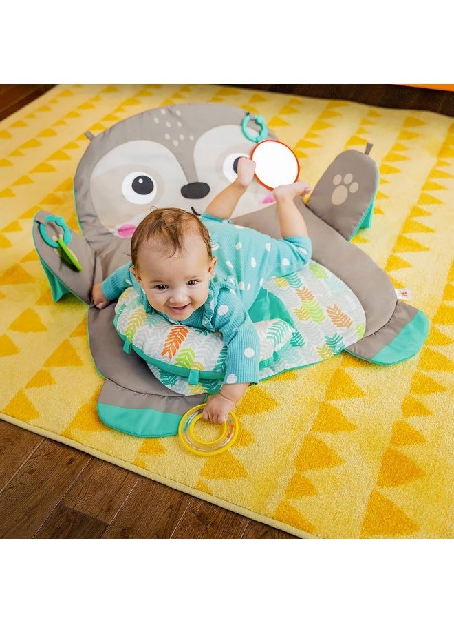 Bright Starts Tummy Time Prop & Play Baby Activity Mat with Support Pillow & Taggies - Sloth 36 x 32.5 in., Age Newborn+