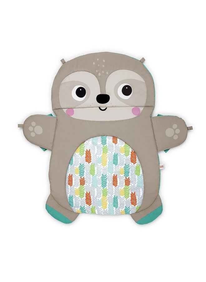 Bright Starts Tummy Time Prop & Play Baby Activity Mat with Support Pillow & Taggies - Sloth 36 x 32.5 in., Age Newborn+