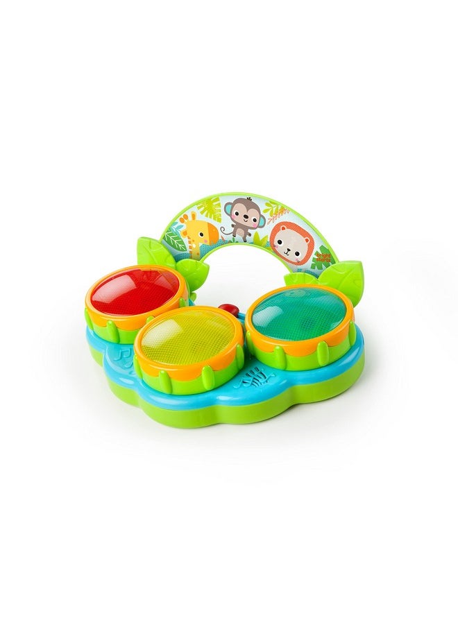 Bright Starts Safari Beats Musical Drum Toy with Lights, Ages 3 Months +, Multi