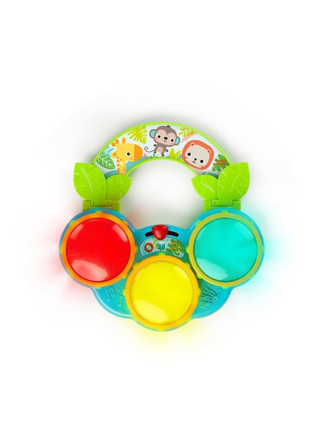 Bright Starts Safari Beats Musical Drum Toy with Lights, Ages 3 Months +, Multi