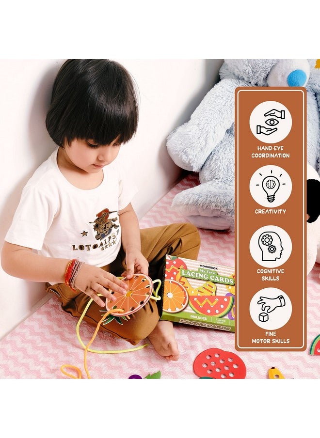 WONDRBOX Birthday Return Gift for Kids - Fruit Lacing | Pack of 12 | Bulk Birthday Return Gift | Educational Montessori Return Gift | Birthday Return Gifts for Kids of All Age Group
