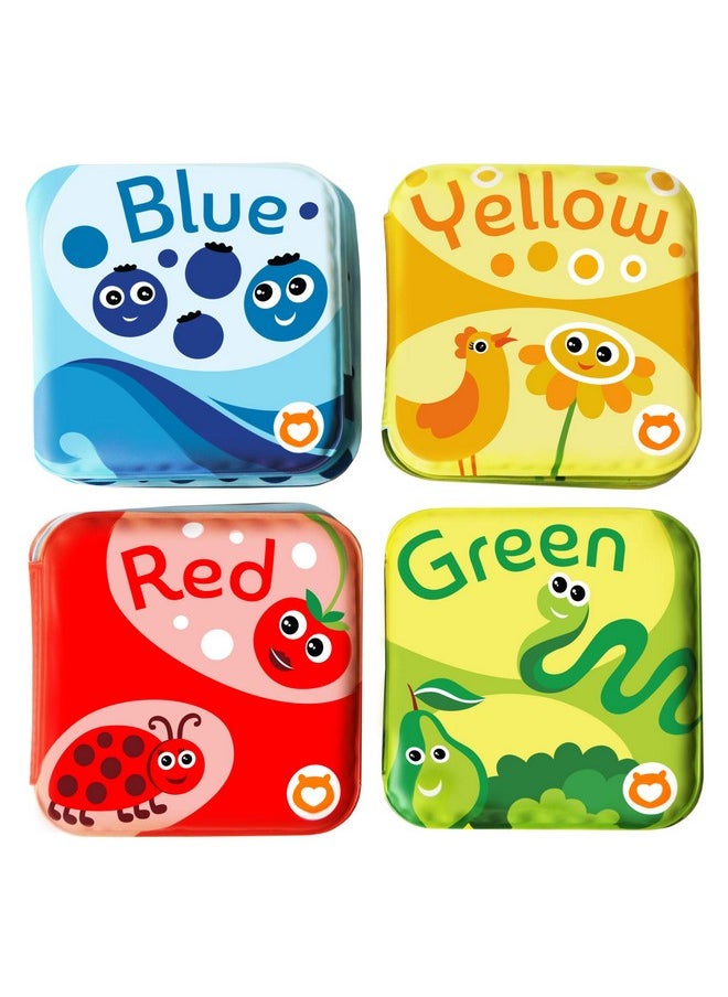 BabyBibi Floating Baby Bath Books for Baby. Kids Learning Bath Toys. Waterproof Bathtime Toys for Toddlers. Kids Educational Infant Bath Toys. (Set of 4: Color Recognition Bath Books)