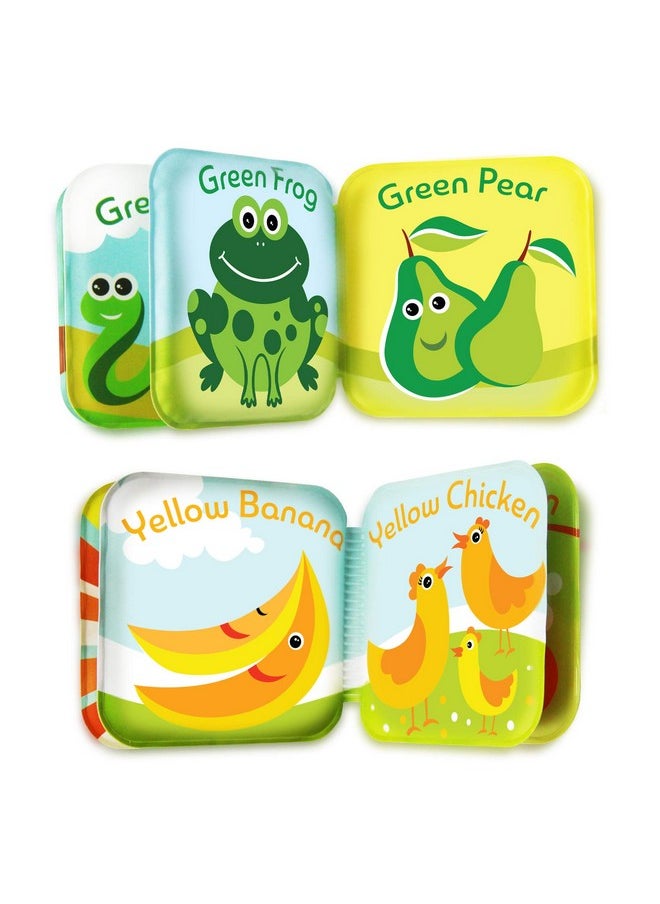 BabyBibi Floating Baby Bath Books for Baby. Kids Learning Bath Toys. Waterproof Bathtime Toys for Toddlers. Kids Educational Infant Bath Toys. (Set of 4: Color Recognition Bath Books)