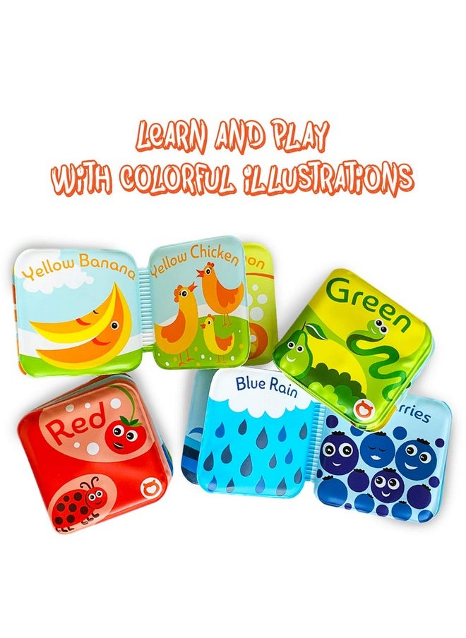 BabyBibi Floating Baby Bath Books for Baby. Kids Learning Bath Toys. Waterproof Bathtime Toys for Toddlers. Kids Educational Infant Bath Toys. (Set of 4: Color Recognition Bath Books)
