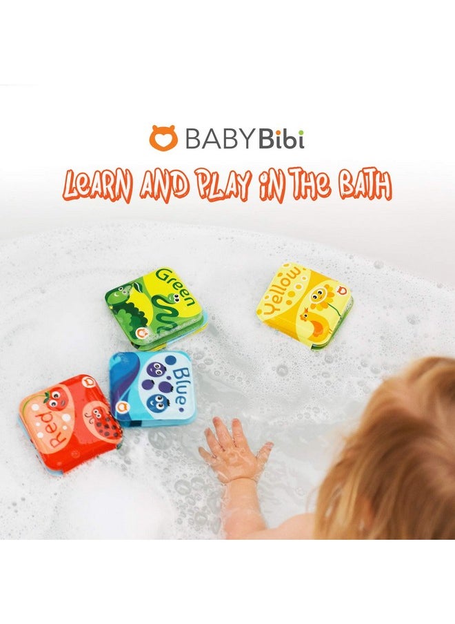 BabyBibi Floating Baby Bath Books for Baby. Kids Learning Bath Toys. Waterproof Bathtime Toys for Toddlers. Kids Educational Infant Bath Toys. (Set of 4: Color Recognition Bath Books)