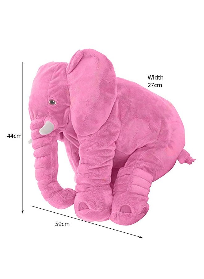 DearJoy Big Fibre Filled Baby Pillow and Stuffed Animal Elephant Soft Toy of Plush Hugging Pillow Material for Kids Boy/Girl as Birthday Gift (60 cm, Pink) Polyester