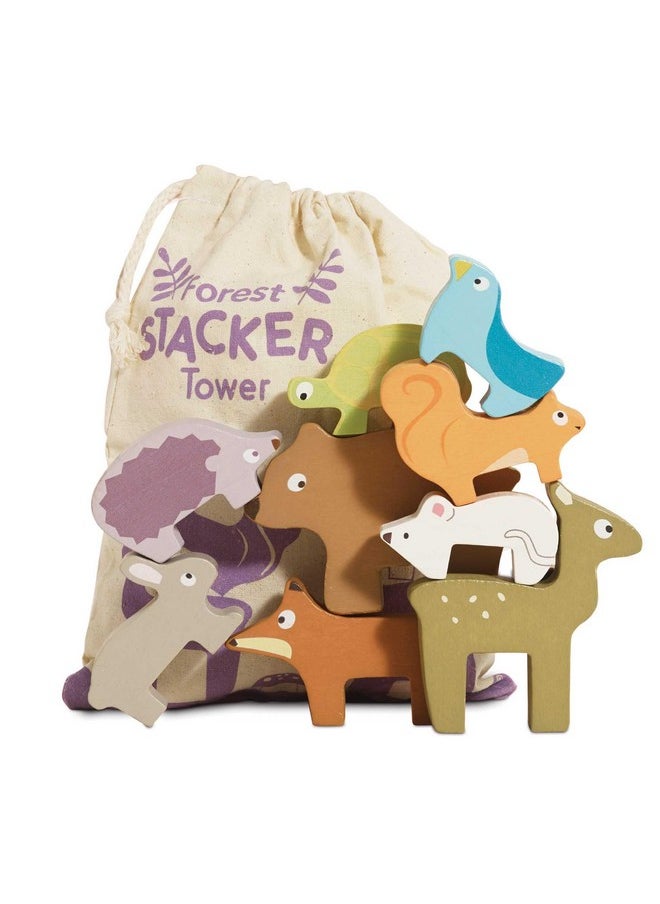 Le Toy Van - Wooden Petilou Forest Stacker Puzzle & Bag Educational Balancing Activities Toy | Great Gift for Kids and Toddlers | Suitable for Age 18+ Months Old