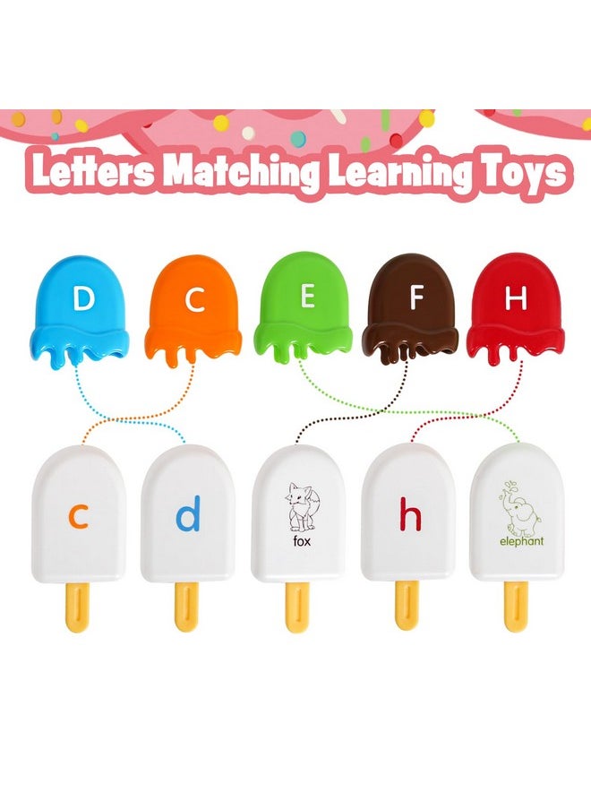 kizh Alphabet Learning Toys Matching Letter ABC Fine Motor Toy Double-Side Ice Cream Toys Preschool Learning Activities Montessori for Toddler Kids Ages 2 3 4 5