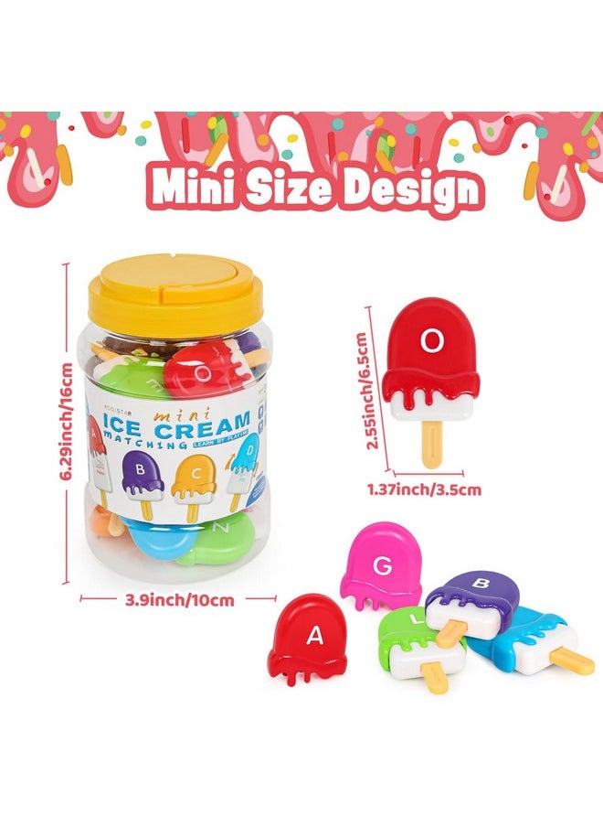 kizh Alphabet Learning Toys Matching Letter ABC Fine Motor Toy Double-Side Ice Cream Toys Preschool Learning Activities Montessori for Toddler Kids Ages 2 3 4 5