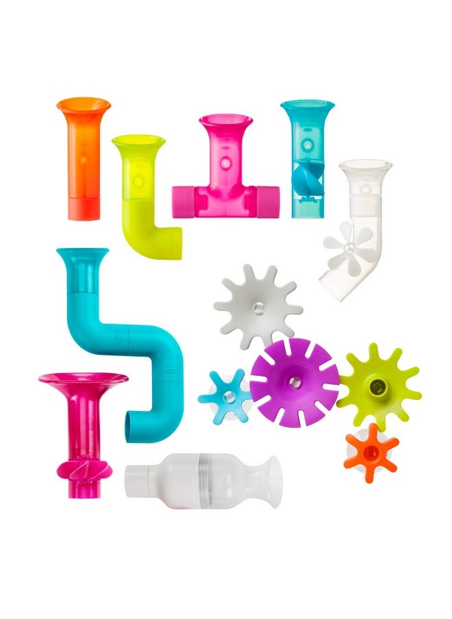 Boon Bundle Baby and Toddler Bath Toys - Includes Boon Pipes, Cogs, and Tubes Bathtub Toys - Toddler Sensory Toys - Multicolored - 13 Count - Ages 12 Months and Up