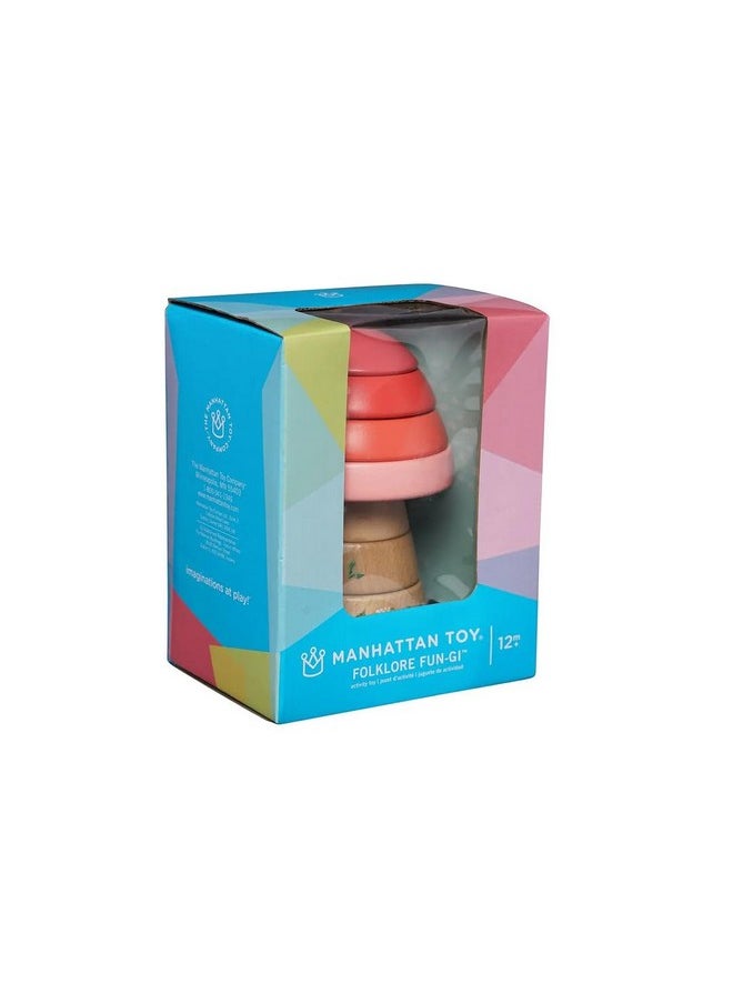 Manhattan Toy Folklore Fun-gi Magnetic Wooden Toadstool Shaped Stacking Toy for Babies 12 Months and Up