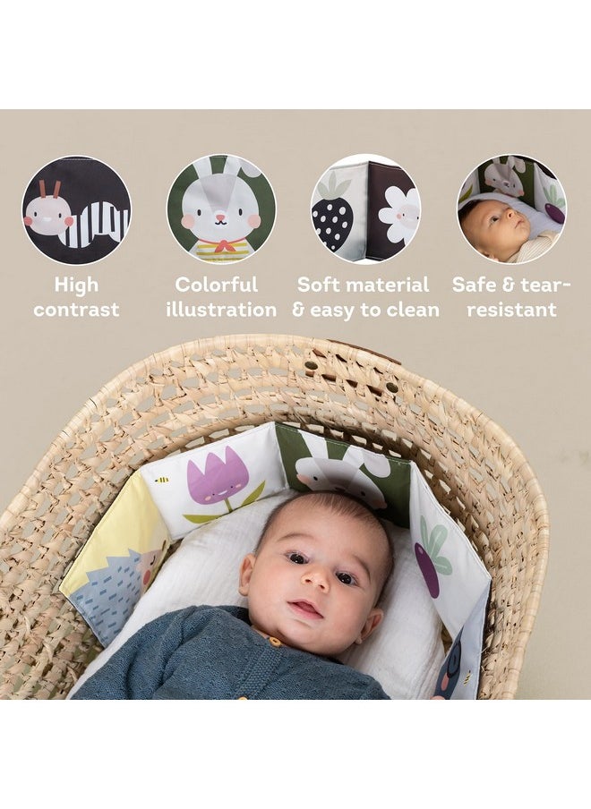 Taf Toys Bunny Black and White Soft Sensory Books Pram Book, High Contrast Baby Toys 0-3-6 Months, Essentials Tummy Time, Pram, Stroller, Car Seat Toy, Infant Toys, Newborn Essentials Must Haves
