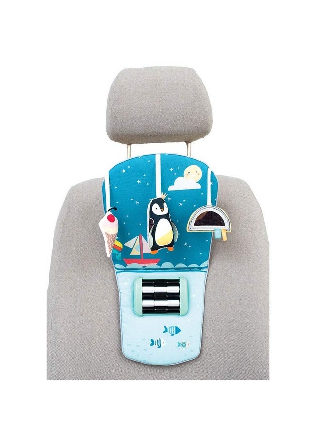 Infant Car Toy Travel Activity Center Baby Car Seat Toys for Babies 0-6 Months Arch with Mirror, Rattle, Teether Hanging Toy for Baby Infant 0-6-12 Months, Sensory Gift