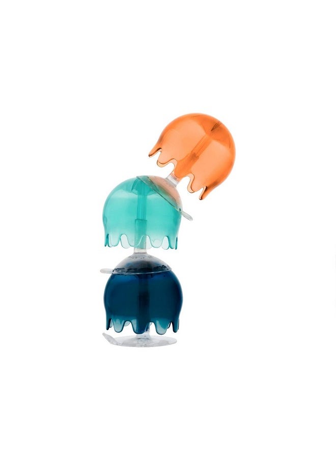 Boon Jellies Suction Cup Bath Toys - Bathtub Baby Sensory Toys - Jellyfish Suction Toys for Bath Time - Navy/Coral - Baby and Toddler Bath Toys - 9 Count - Ages 12 Months and Up
