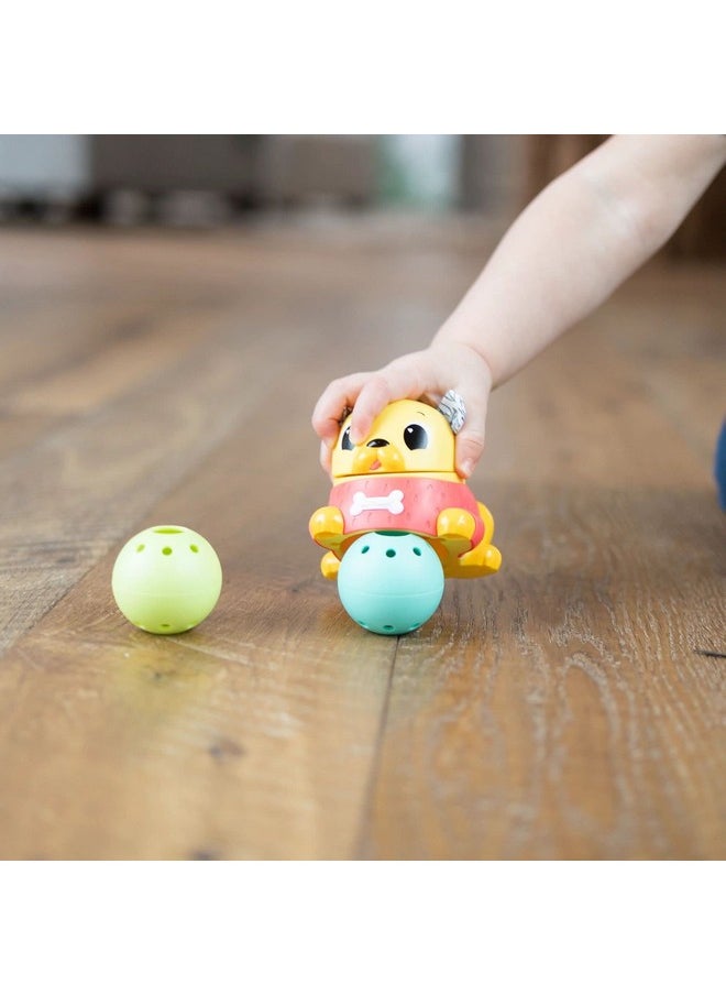 Lamaze Crawl & Chase Pug Ball Popper Toy - Includes Pug Ball Popper and 2 Baby Ball Toys - Baby Tummy Time and Crawling Toys - Baby Gifts for Ages 18 Months and Up