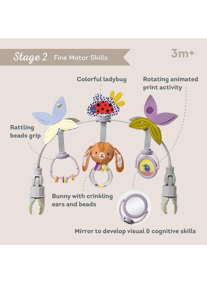Taf Toys Baby Activity Arch, Stroller and Car Seat Toy Attachment with Rattling Beads Maze and Double-Sided Spinning Mirror, Ideal for Baby’s Fine Motor Skills Development, 0-12 Months
