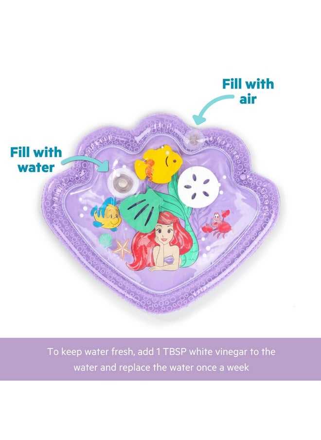 Bright Starts Disney Princess Ariel Tummy Time Water Mat, The Little Mermaid Sea Treasures, Purple, Baby Girl Newborn +