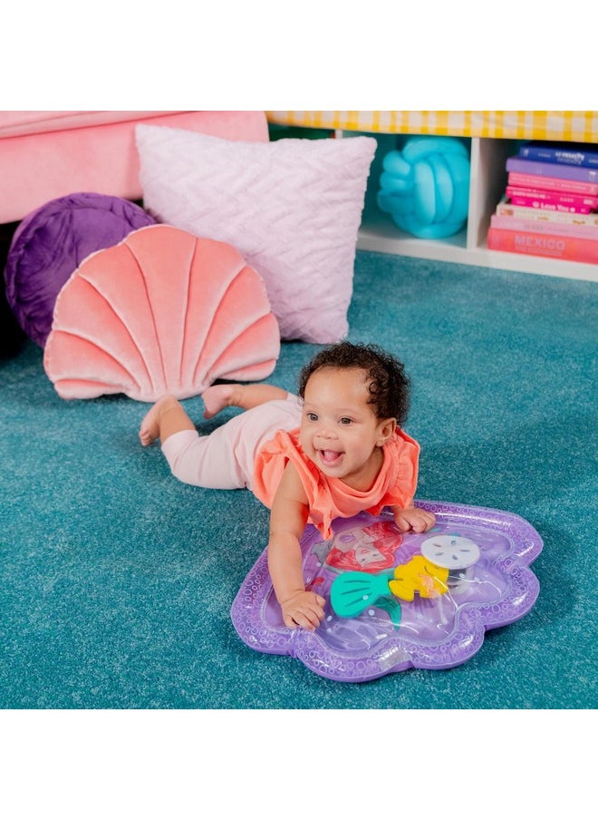 Bright Starts Disney Princess Ariel Tummy Time Water Mat, The Little Mermaid Sea Treasures, Purple, Baby Girl Newborn +