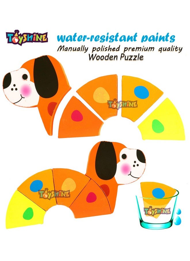 Toyshine 2 in 1 Wooden Pick and Fix Puzzle Toy, Premium Wooden Puzzle with Thick Wooden Slab - Dog and Bear