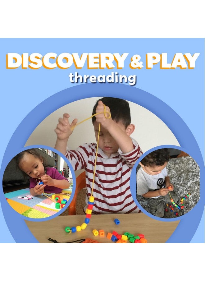 Skoolzy 30 Pcs Lacing Beads | Motor Skills Toys for Toddlers 3-5 | Lacing Toy or fine Motor Skills Toys for 3-4 Year Old | Toddler Beads Perfect as Teaching Lacing Toys | stringing Beads for Kids 3-5
