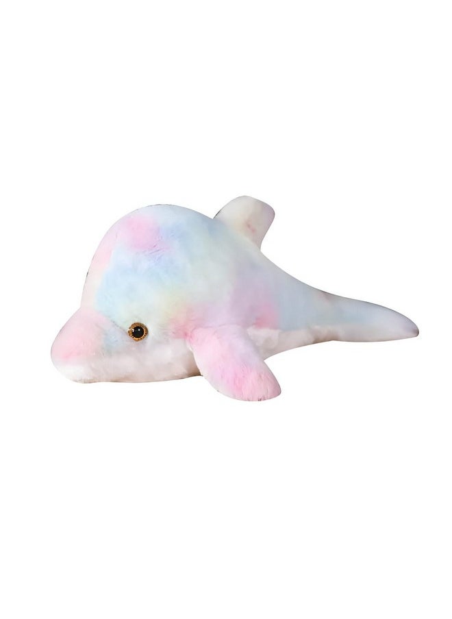 Tickles Rainbow Dolphin Soft Stuffed Plush Toy Cum Pillow Sea Animal for Kids Boys & Girls Birthday Gifts (Color: Multicolor Size: 35 cm)